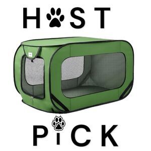 Love’s Cabin Portable Collapsible Dog Cat Kennel Green Black Trim 36” NEW UNUSED